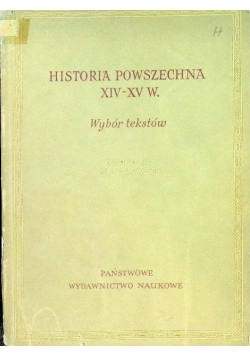 Historia powszechna XIV XV w