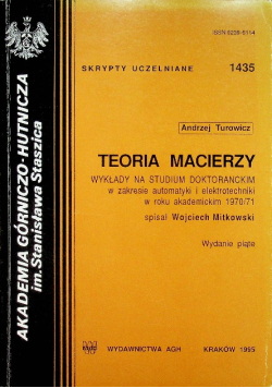 Teoria Macierzy