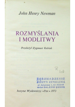 Rozmyślania i modlitwy
