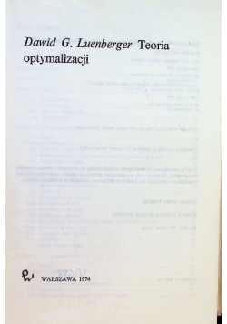 Teoria optymalizacji