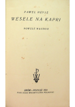 Wesele na Kapri 1924 r.