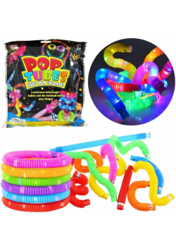 Rurki sensoryczne pop tube świecące 6szt