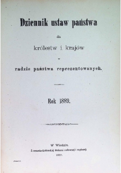 Dziennik ustaw państwa 1889 r.