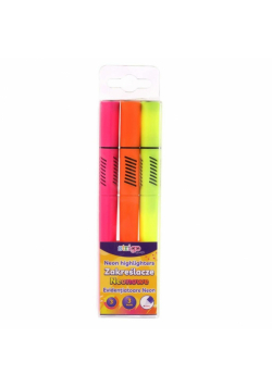 Zakreślacze trójkątne 3szt neon STRIGO