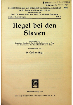 Hegel bei den slaven 1934 r.