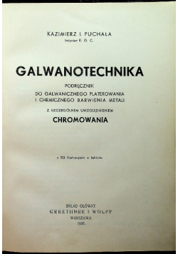 Galwanotechnika 1935 r