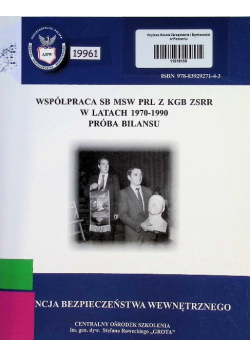 Współpraca SB MSW PRL z KGB ZSRR w latach 1970 - 1990