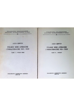 Polskie Serie Literackie I Paraliterackie 1901-1939 Część 1-2