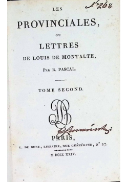 Les Provinciales ou Letters, 1824 r.