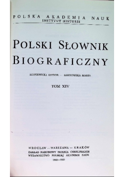 Polski słownik biograficzny Tom XIV