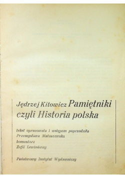 Pamiętniki czyli Historia polska
