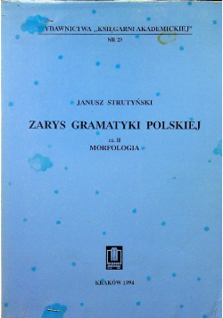 Zarys Gramatyki Polskiej Część II Morfologia