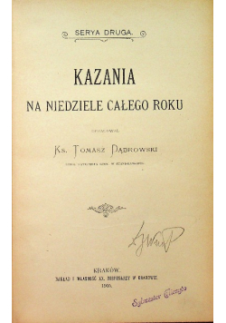 Kazania na niedziele całego roku 1905 r.