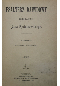 Psałterz Dawidowy 1897 r.