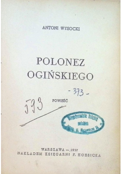 Polonez ogińskiego 1937 r.
