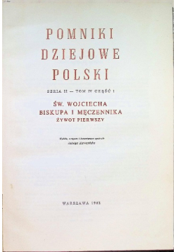 Pomniki Dziejowe Polski  Tom IV Część 1