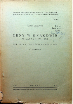 Ceny w Krakowie w latach 1796 - 1914, 1950 r.