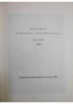 Rocznik diecezji przemyskiej na rok 1984