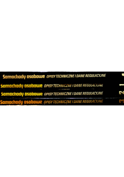 Samochody osobowe Tom 1 do 4