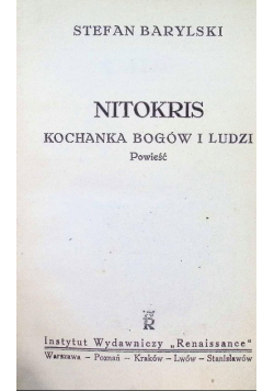 Powieść o Nitokris Kochanka bogów i ludzi