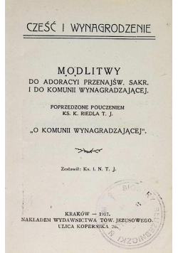 Modlitwy do adoracyi i komunii wynagradzającej