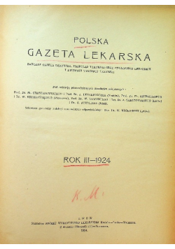 Polska gazeta lekarska Rok III Nr. 1 do 52 1924 r.