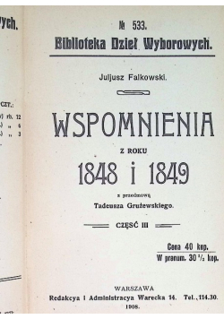 Wspomnienia z roku 1848 i 1849  1908 r.