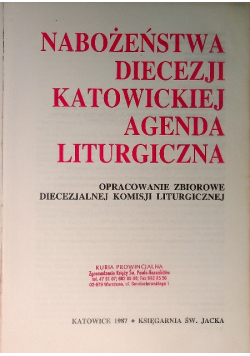 Nabożeństwa diecezji Katowickiej Agenda Liturgiczna
