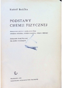 Podstawy chemii fizycznej