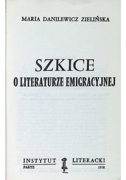 Szkice o literaturze emigracyjnej