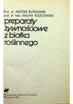 Preparaty żywnościowe z białka roślinnego