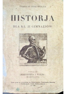 Historja dla kl. II gimnazjów 1934 r.