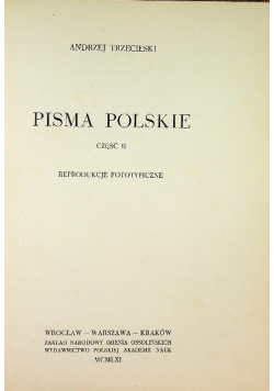 Trzecieski Pisma polskie Część II