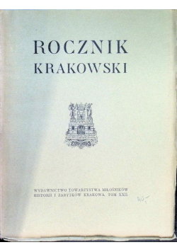 Rocznik krakowski Tom XXII 1929 r.