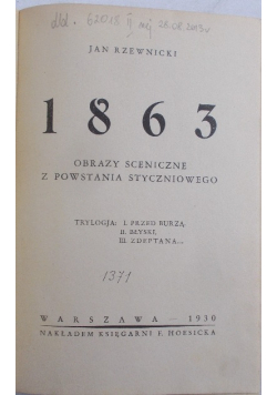1863 obrazy sceniczne z Powstania Styczniowego 1930 r.