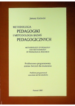 Metodologia pedagogiki i metodologia badań pedagogicznych