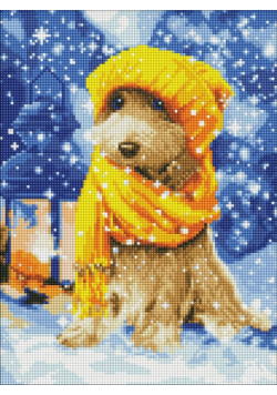 Diamentowa mozaika - Futrzany przyjaciel 30x40cm