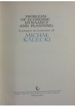 Problems of economic dynamics and planning