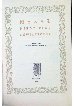 Mszał Niedzielny i świąteczny