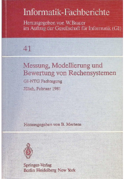 Messung, Modellierung und Bewertung von Rechensystemen