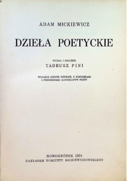 Mickiewicz Dzieła poetyckie 1934 r.