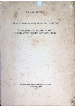 Zarys elementarnej składni logicznej