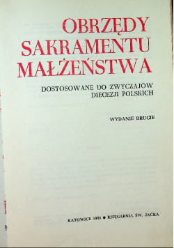 Obrzędy sakramentu małżeństwa