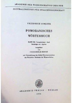 Pomoranisches Worterbuch Tom 3