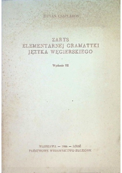 Zarys elementarnej gramatyki języka węgierskiego