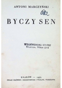 Byczy sen 1933 r.