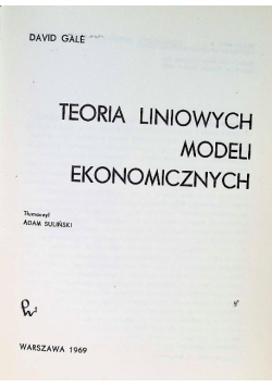 Teoria liniowych modeli ekonomicznych
