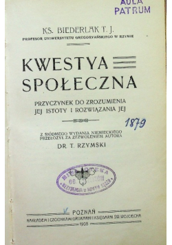 Kwestya społeczna, 1908 r.