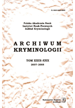 Archiwum kryminologii Tom XXVIII