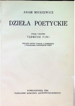 Mickiewicz Dzieła poetyckie 1934 r.